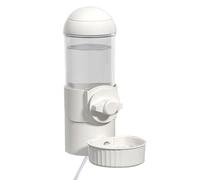 Distributeur de bouteille d'eau en forme de cage pour chien, siphon automatique, distributeur d'eau chauffant pour lapin, rechargeable par USB, design anti-fuite, 500 ml, cage à suspendre pour chat et