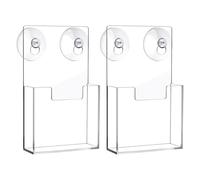 Distributeur De Brochures Transparent - Paire De Boîtiers De Rangement Pour Feuilles De Lucite, Support De Montage À Poignée Adhésive, Présentoir De Littérature Mince | Solution De Signalisation Int