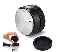 Distributeur de Café, 53 mm Tasseur Café avec 1 Tampon en Silicone, Profondeur Réglable Accessoires pour Porte-filtre à Café de 54 mm Avant le Tassage