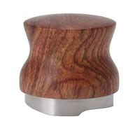 Distributeur de café en acier inoxydable, doseur de café en bois de rose, niveleur pour accessoires de café (53 mm / 2,1 pouces)