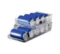 Distributeur de canettes à rouler à 2 niveaux pour réfrigérateur - Organiseur de boissons empilable pouvant contenir 9 canettes, gain de place pour soda/jus dans la cuisine/ -manger