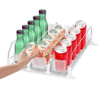 Distributeur de canettes de réfrigérateur de 38 cm, organisateur de canettes de soda à 3 rangées, cuisine