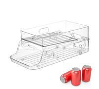 Distributeur de canettes de soda pour réfrigérateur, distributeur de boissons pour réfrigérateur | Porte-canettes de boisson à 2 couches à roulement automatique | Bac de stockage de grande capacité, c