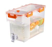 Distributeur de carafe pour réfrigérateur avec robinets, distributeur d'eau de 3,5 l avec couvercle, réutilisable, grand seau à eau glacée pour fruits, jus de fruits, boissons, cocktails pour fête