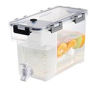 Distributeur de carafe pour réfrigérateur avec robinets, distributeur d'eau de 3,5 l avec couvercle, réutilisable, grand seau à eau glacée pour fruits, jus de fruits, boissons, cocktails pour fête