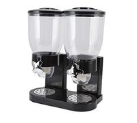 Distributeur de Céréales à Double Conteneur 7L, Boîte Hermétique ABS, Fonction Torsion Anti - Fuite - Conservation Prolongée, Distribution Uniforme, Pour Cuisine Familiale (Noire)