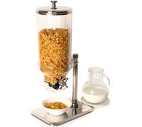 Distributeur de céréales, en acier inoxydable brillant, avec mécanisme de dosage, 7 litres