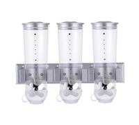 Distributeur de céréales mural - Distributeur de bonbons avec trois bidons - Récipient transparent hermétique pour le stockage des aliments | Récipient de nourriture sèche triple indispensable pour