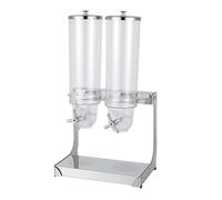 Distributeur de Céréales Professionnel en Acier Inoxydable, Doseur de Nourriture Sèche Hermétique pour Comptoir, Barils en PC Incassable pour Granola, Noix et Bonbons pour Maison, Hôtel et Bureau(7L)