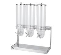 Distributeur de Céréales Professionnel en Acier Inoxydable, Doseur de Nourriture Sèche Hermétique pour Comptoir, Barils en PC Incassable pour Granola, Noix et Bonbons pour Maison(10.5L)