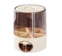 Distributeur de céréales rotatif à 360° à 6 grilles avec sortie en un clic, récipient en ABS pour aliments secs pour l'organisation du riz, des céréales et du garde-manger, blanc (crème, grand)