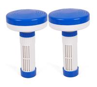 Distributeur de Chlore Flottant 2 pièces Flotteur de Chlore pour Spa Flotteur Tablette Piscine Rotatif réglable avec échelle Bleu Blanc, Tablette