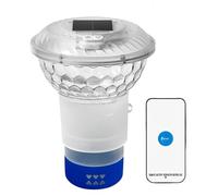 Distributeur de chlore pour piscines - de flottement de chlore de dernière génération avec télécommande, chlorateur à libération réglable avec ouverture facile à LED colorées | Décorations