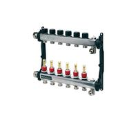 TECEfloor Distributeur pour circuit de chauffage en acier inoxydable, avec indicateur de débit, 77310002, Exécution: 2 circuits de chauffage
