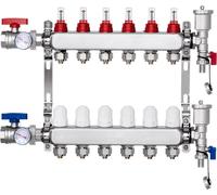 Distributeur de circuit de chauffage pour chauffage au sol - 6 circuits de chauffage - Indicateur de débit 5L/min - Distribution efficace de la chaleur