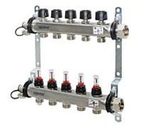 Distributeur de circuit de chauffage Uponor Vario S 1086539 acier inoxydable, FM 3 x 3/4 Eurocone, en tant que distributeur complet
