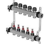 Distributeur de circuit de chauffage Uponor Vario S 1086548 acier inoxydable, FM 12 x 3/4 Eurocone, en tant que distributeur complet