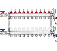 Distributeur de circuits de chauffage pour chauffage au sol - 10 circuits de chauffage - Indicateur de débit jusqu'à 5L/min - Distribution efficace de la chaleur - Idéal pour les pièces d'habitation