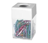 Distributeur de clip de papier - Porte de clip magnétique, boîte d'organisateur Clear | Conteneur de stockage de couvercle durable, fourniture de bureaux en plastique épais avec conception de moder