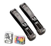 Distributeur de clips à classeur pour papier,100 pinces incluses, réutilisables - Lot de 2 distributeurs portables de trombones | pour salles de classe, maisons, espaces d'étude, lieux de réunion,