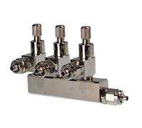 Distributeur de CO2 professionnel avec 3 valves à aiguilles fines, valve de régulation du flux d'air d'aquarium avec 3 sorties (répartiteur 3 fois).