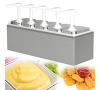 Distributeur de condiments en acier inoxydable avec 3 pompes pour restaurant et restauration