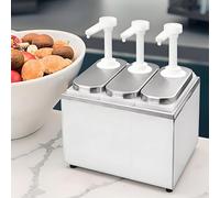 Distributeur de condiments en acier inoxydable avec 3 pompes pour restaurant et restauration
