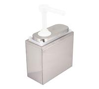 Distributeur de Condiments en Acier Inoxydable avec Pompe en Plastique PP, Distributeur de Sauce pour Ketchup Mayonnaise Steak Sauce Dessert Sirop Vinaigre Huile Sauce Soja (2L avec socle)