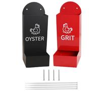 Distributeur De Coquilles D'Huîtres pour Poules, Porte-Gravier pour Poules en 2 Pièces, Distributeur Semi-Fermé Anti-Renversement pour Nourriture Extérieure Poulailler