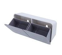 Distributeur De Coton, Distributeur Coton Tige, Porte-Coton-Tige Rangement Salle De Bain Rangement Coton Tige étui à Maquillage avec Boucle Murale pour Salle de Bain(Gris Blanc)