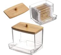 Distributeur de cotons-tiges en acrylique et bambou Vendos85