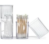 Distributeur de Cotons-Tiges Transparent Compact - Lot de 2 Vendos85