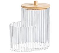 Distributeur de cotons-tiges transparents anti-poussière pour la salle de bain