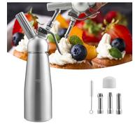 Distributeur de crème Whipper Siphon à Chantilly Professionnel Aluminium 500ml en acier inoxydable Siphons pour Mousses et Crèmes