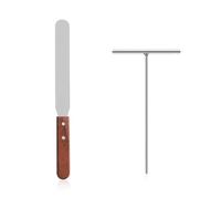 Distributeur de Crêpes Spatule, Spatule Crepe en Acier Inoxydable, Râteau à Crêpe en Forme de T et Spatule, Etaleur Crepe, pour Faire Crêpes, Desserts, Gâteaux