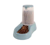 Distributeur de croquettes - Antidérapant - Bleu acier - 1.5 L - Pour chien et chat - Plastique