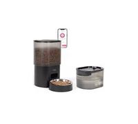 Distributeur de croquettes automatique 5w noir + fontaine à eau PET107