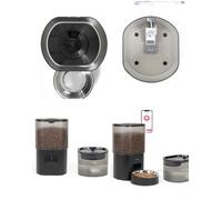 Distributeur de croquettes automatique - TUYA - 3L - Fontaine à eau 2,5L - Programmable - Noir