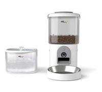 Distributeur de croquettes et fontaine pour chat et petit chien Eziclean® Nutribot Cam+ Max (2L/4L) blanc