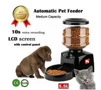 Distributeur de croquettes - HIGH-TECH & BIEN-ETRE - 5.5L - Programmable - Noir