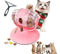 Distributeur de croquettes interactif pour Chats - Jouet Puzzle à Alimentation Lente, Ouvertures réglables, Jouet interactif pour Chiens et Chats, ralentit Les mangeurs Rapides (Pink)