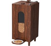 Distributeur de croquettes Marron 20L Chat Chien Distributeur de nourriture Distributeur automatique de nourriture 10197