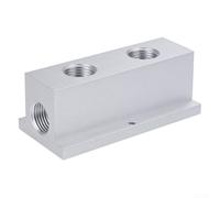 Distributeur de débit d'air multi-ports de type T en aluminium - Espacement précis des trous G1/4 G1/2 - Ports filetés argentés - Économie d'espace pour contrôle pneumatique - Machines CNC