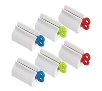 Distributeur de Dentifrice,6 PCS Presse-Dentifrice Pince à Tube Plastique pour Support de Siège de Dentifrice Crèmes Pommades et Pâtes Multi-usages Rouge Bleu Vert