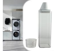 Distributeur de détergent à lessive en plastique avec tasse à mesurer et bec verseur pour un stockage facile du savon en poudre, contenance hermétique de 700 ml à 1900 ml (1100 ml)