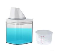 Distributeur de détergent à lessive en plastique transparent de 700 ml avec joint hermétique en silicone et tasse à mesurer amovible pour un stockage et une utilisation efficaces du détergent (700 ml