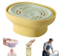 Distributeur de détergent à lessive et vaisselle en plastique ABS avec pompe anti-fuite et forme compacte fonctionnelle (jaune)