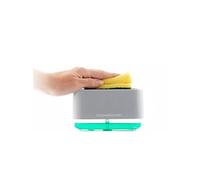 InnovaGoods Distributeur de détergent pour éponge de cuisine Pushoap 2-en-1 savon/mousse Gris