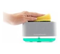 InnovaGoods Distributeur de détergent pour éponge de cuisine Pushoap 2-en-1 savon/mousse Gris