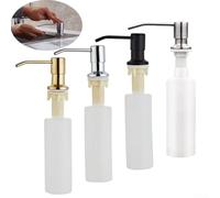 Distributeur de détergent pour évier de cuisine, ABS et pompe en acier inoxydable pour un lavage confortable des mains (noir)